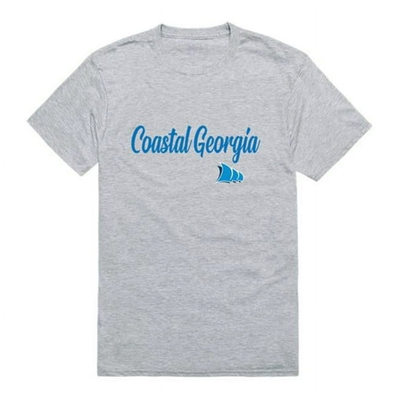 College of Coastal Georgia Mariners Script T-Shirt, Heather Grey - Small
