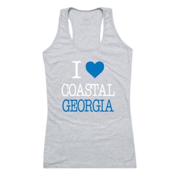 College of Coastal Georgia Mariners Women I Love Tank Top, Heather Grey - Small