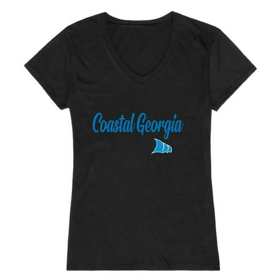 College of Coastal Georgia Mariners Women Script T-Shirt, Black - Large