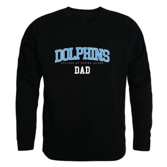 College of Staten Island Dolphins Dad Crewneck Sweatshirt, Black - Large