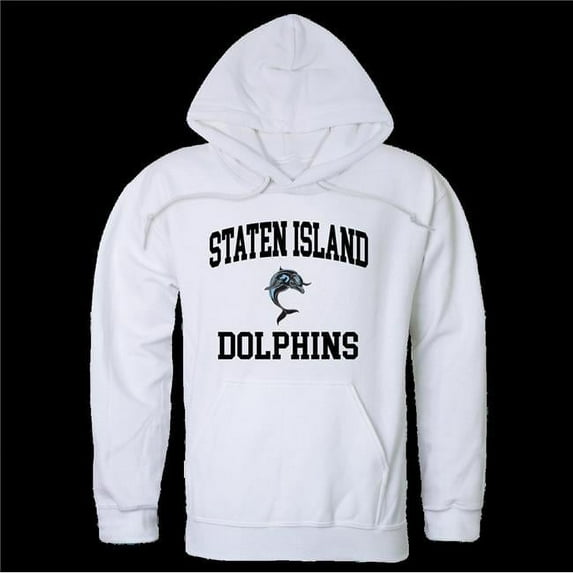 College of Staten Island Dolphins Seal Hoodie, White - Extra Large