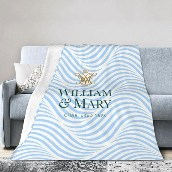 College of William and Mary Logo Fleece Blanket, Very Soft Microfiber Flannel Blanket for Couch Warm and Cozy for All Seasons