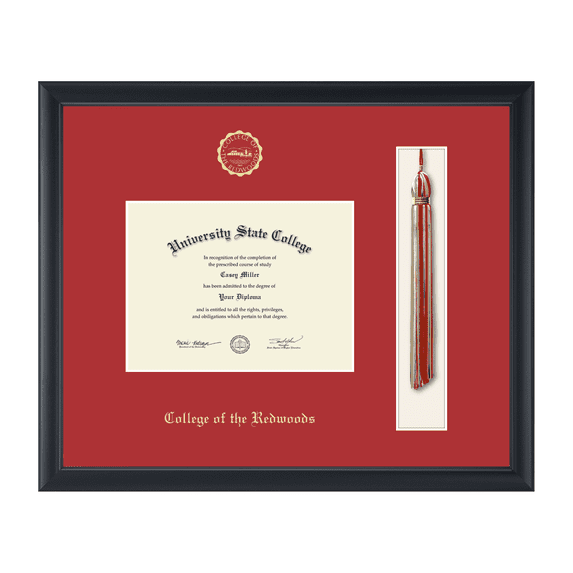 College of the Redwoods Tassel Diploma Frame, Document Size 8" x 6"