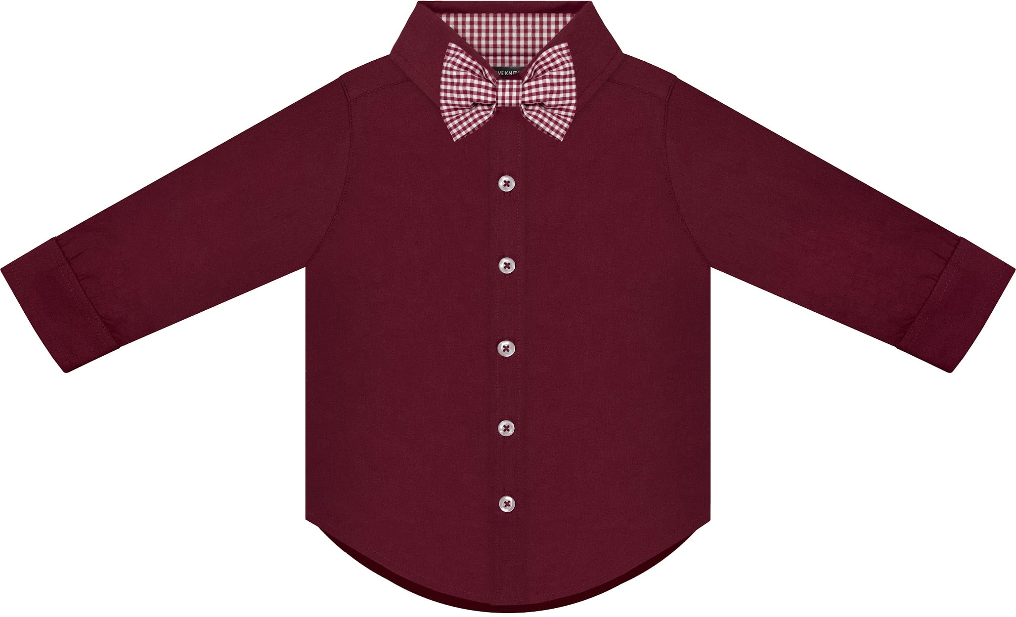 CollegeBaby Infant and Toddler Long Sleeve Button Down Dress Shirt- Maroon-  Sizes 12M - 4T - Walmart.com