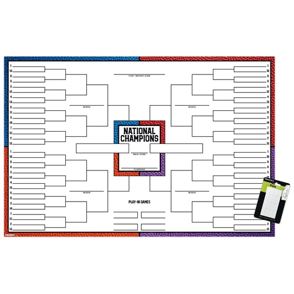 Collegiate - 68 Team Bracket Wall Poster, 22.375" x 34"