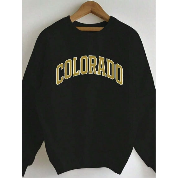 Collegiate COLORADO Women's Sweatshirt-Loose And Stylish T-Shirt-Autumn Clothing 270G Unisex Hooded Pullover With Drawstring - Great For Outdoor Relaxation, Street Fashion & Work Commute