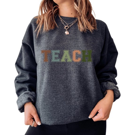 Collegiate Font Teacher Sweatshirt