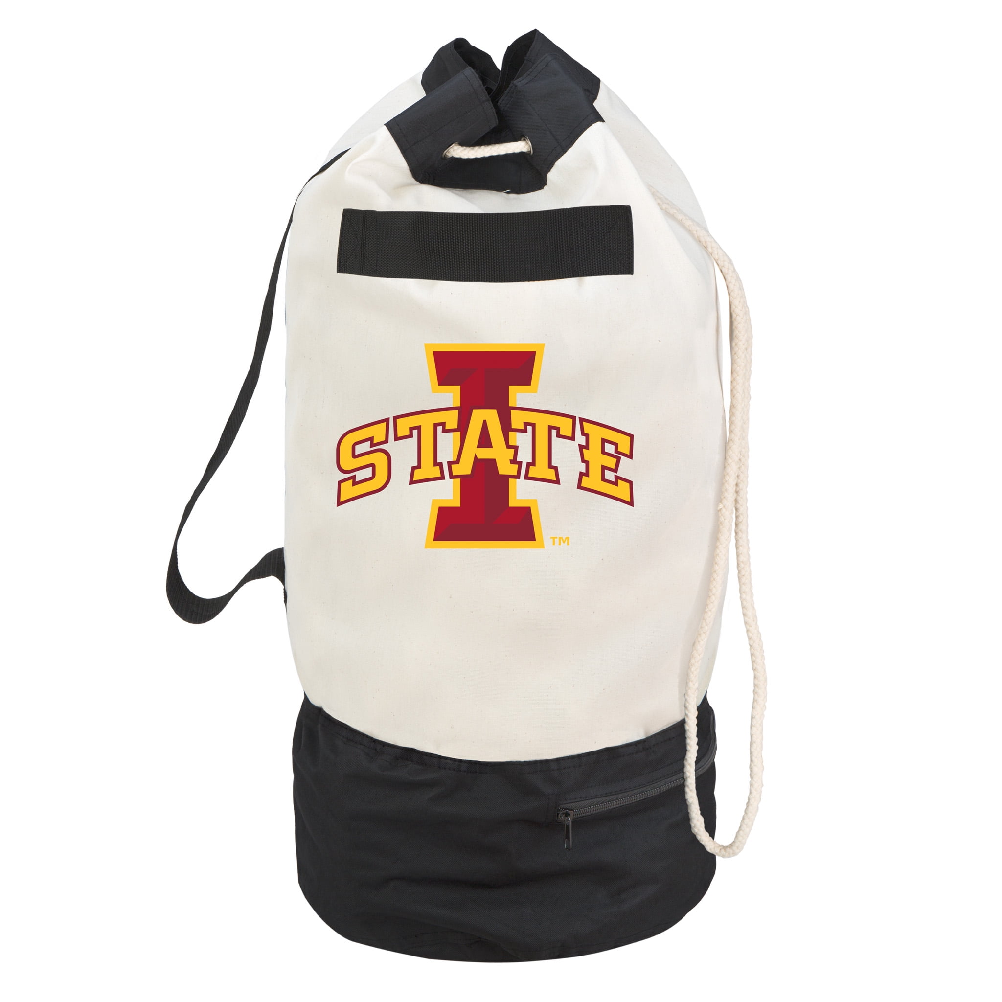 Collegiate Heavy Duty Duffel Bag with 2 Compartments -15 x 30 inch - Canvas - Iowa State University Team Design - Sports, Kids, & Laundry - Gold & Cardinal Colors - Iowa State Cyclones