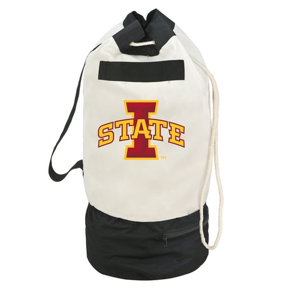 Collegiate Heavy Duty Duffel Bag with 2 Compartments -15 x 30 inch - Canvas - Iowa State University Team Design - Sports, Kids, & Laundry - Gold & Cardinal Colors - Iowa State Cyclones