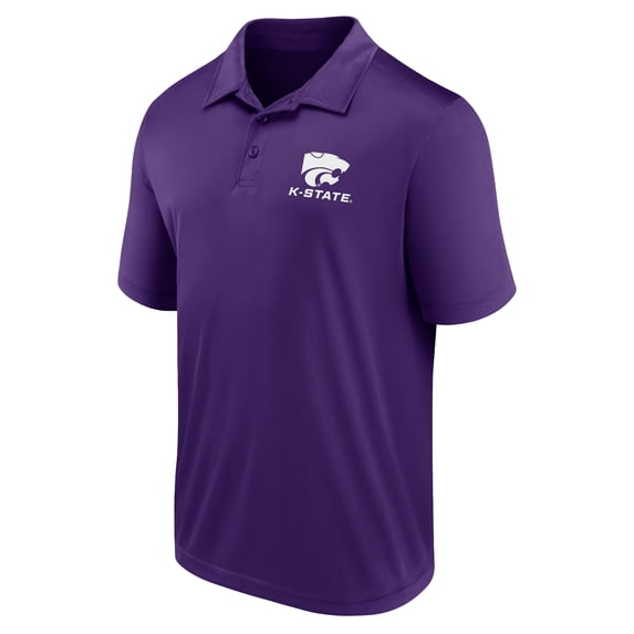 Collegiate KANSAS ST Mens Primry ColorShort Sleeve Cotton Button Polo Stacked