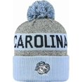 thumbnail image 1 of Brand New Collegiate Men's UNC Cuffed Knit Winter Pom Beanie Hat, 100% Cotton, Embroidered Logos, Official School Colors, 1 of 2