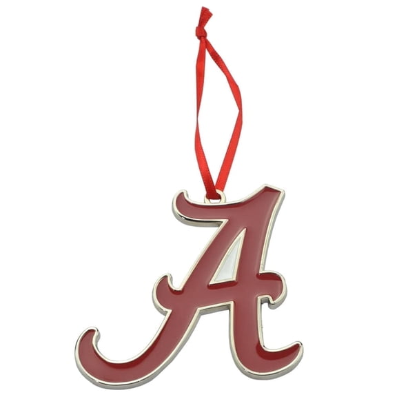 Collegiate Pulse Alabama Crimson Tide Script A Metal Christmas Ornament