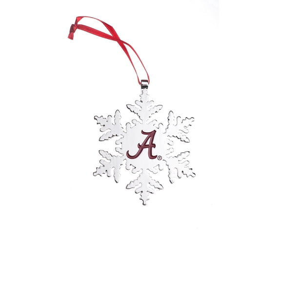 Collegiate Pulse Alabama Crimson Tide Script A Snowflake Christmas Ornament