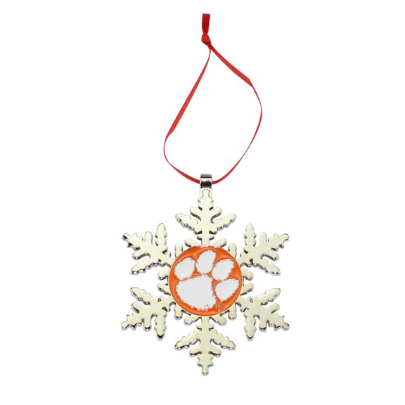 Collegiate Pulse Clemson Tigers Metal Snowflake Christmas Ornament