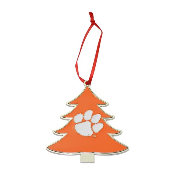 Collegiate Pulse Clemson Tigers Tree Shaped Metal Christmas Ornament