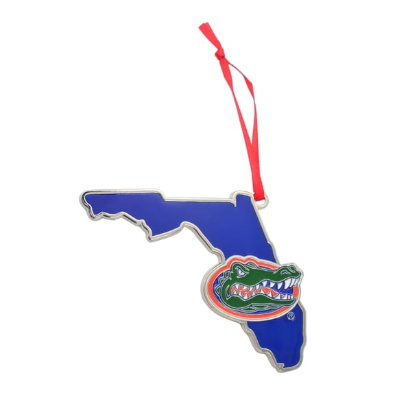 Collegiate Pulse Florida Gators State Shaped Metal Christmas Ornament Decor