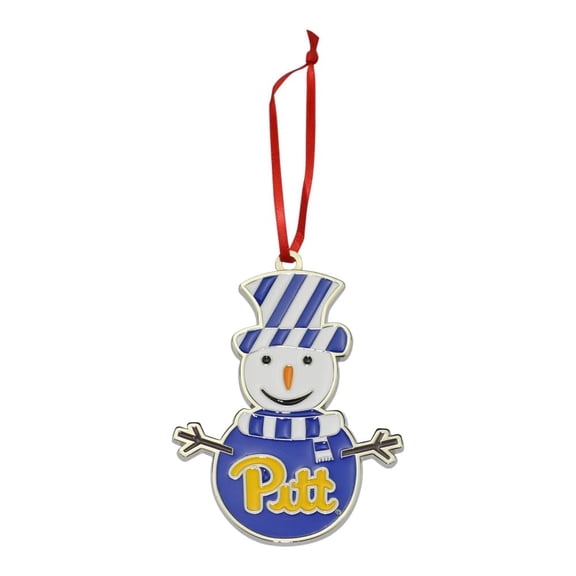 Collegiate Pulse Pittsburgh Panthers Snowman Metal Christmas Ornament
