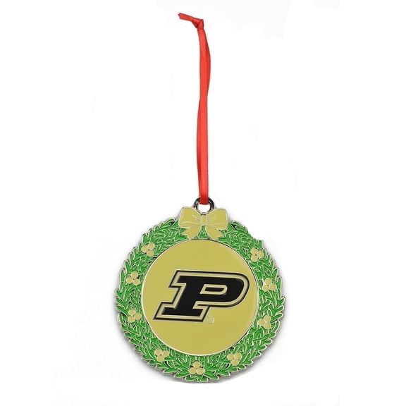 Collegiate Pulse Purdue Boilermakers Wreath Metal Christmas Ornament