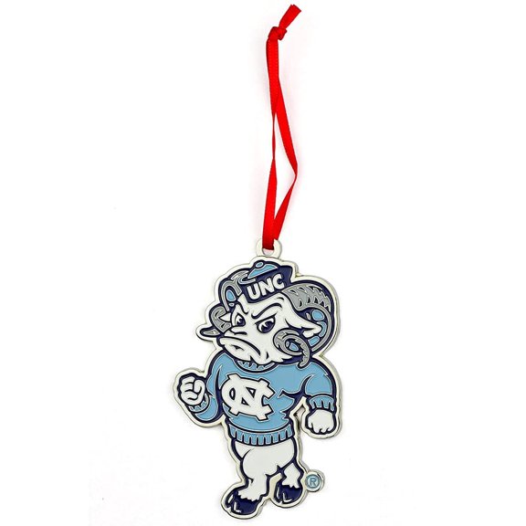 Collegiate Pulse UNC Tar Heels Strutting Ram Metal Christmas Ornament