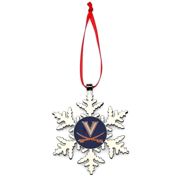 Collegiate Pulse Virginia Cavaliers UVA Snowflake Metal Christmas Ornament