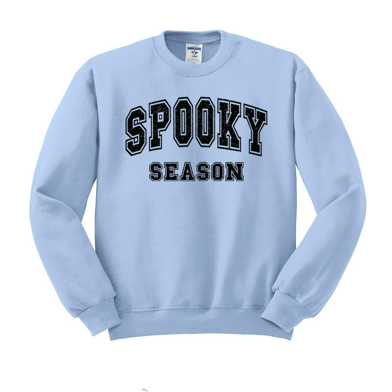 Collegiate Spooky Season Sweatshirt Unisex 2X Large Light Blue Walmart