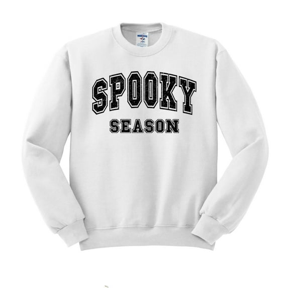 Collegiate Spooky Season Sweatshirt Unisex Large White