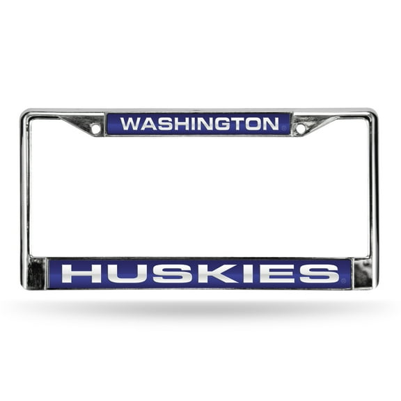 Washington Huskies Chrome Metal Laser Cut License Plate Frame