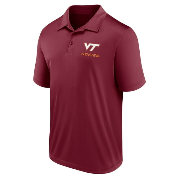 Collegiate VIRG TECH Mens Primry ColorShort Sleeve Cotton Button Polo Stacked