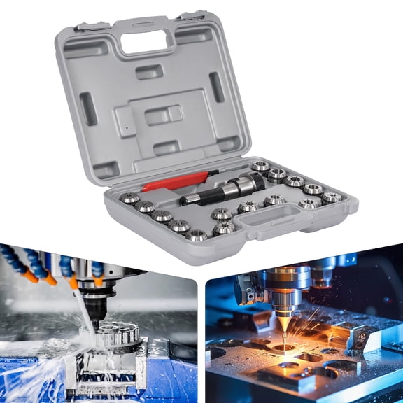 Collet Set, 15 Pcs R8 to ER32 Milling Machine Collet Chuck Holder, Lathe Accessories with 0.0004" Precision, High Accuracy & Durable, for Tool Change