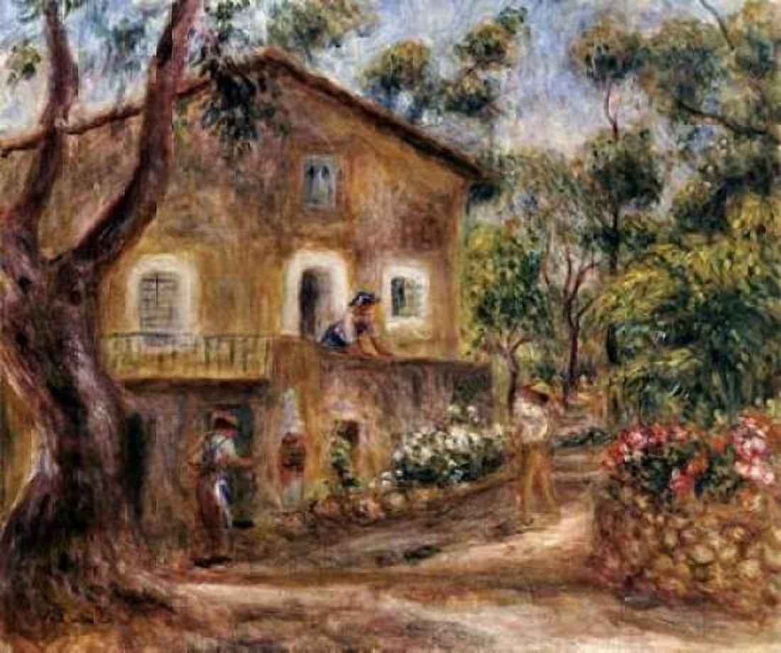 Collettes House at Cagnes Canvas Art - Pierre-Auguste Renoir (24 x 24)