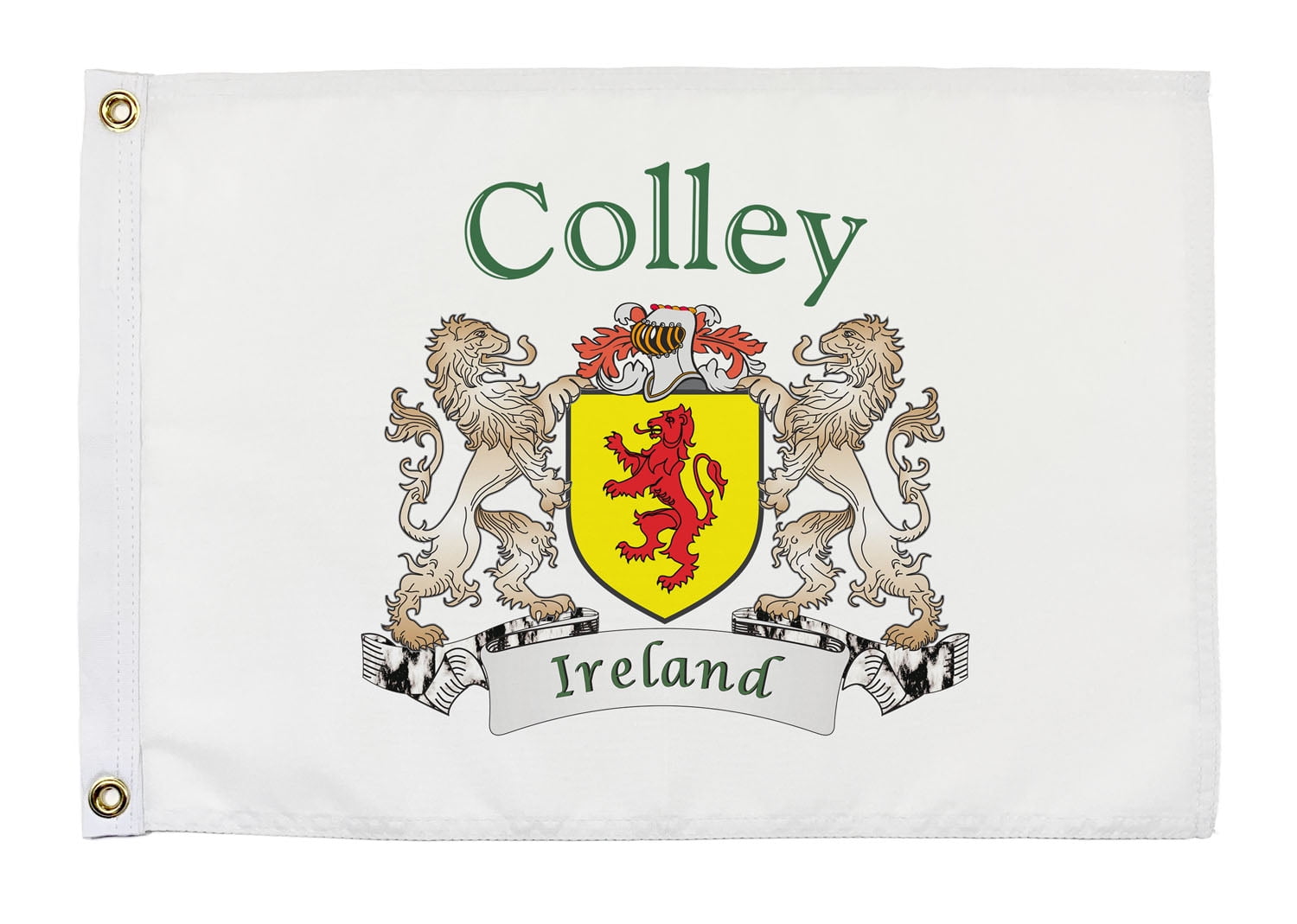 Colley Irish Coat of Arms Small White Flag - 16"x10.5" inches - Walmart.com