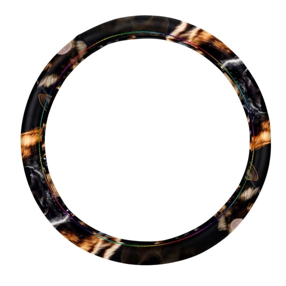 Collie 14.5 Inch Printing PVC Leather Car Wheel Covers Steering Wheel Covers Auto Accessories