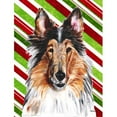 thumbnail image 1 of Collie Candy Cane Christmas Flag Garden Size, 1 of 1
