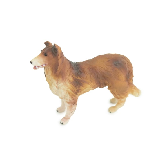 Collie Dog Breed, Hand Painted, Educational, Museum Quality, Realistic, Rubber Canine, K9, Diorama, Figure, Toys, Kids, Gift, 3 1/2 Inches. CH863 BB199