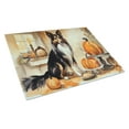 thumbnail image 1 of Collie Fall Kitchen Pumpkins Glass Cutting Board Large 12 in x 15 in, 1 of 5