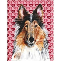 Collie Hearts and Love Flag Garden Size