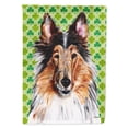thumbnail image 1 of Collie Lucky Shamrock St. Patricks Day House Flag, 1 of 4