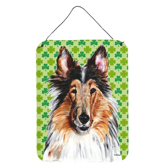 Collie Lucky Shamrock St. Patrick's Day Wall or Door Hanging Prints