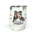thumbnail image 1 of Collie Mother Book Lover Living That Dog Mom Life Happy Mother's Day 12oz Stainless Steel Wine Tumbler Insulated Cup with Lid Collie Dog Lover Gifts Idea - 03004, 1 of 5