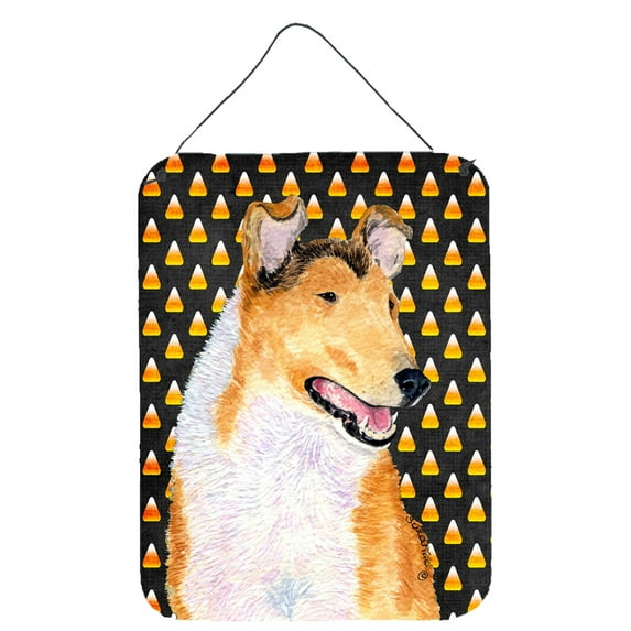 Collie Smooth Candy Corn Halloween Portrait Wall or Door Hanging Prints