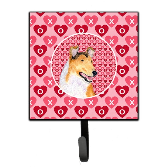 Collie Smooth Hearts Love and Valentines Day Portrait Leash or Key Holder