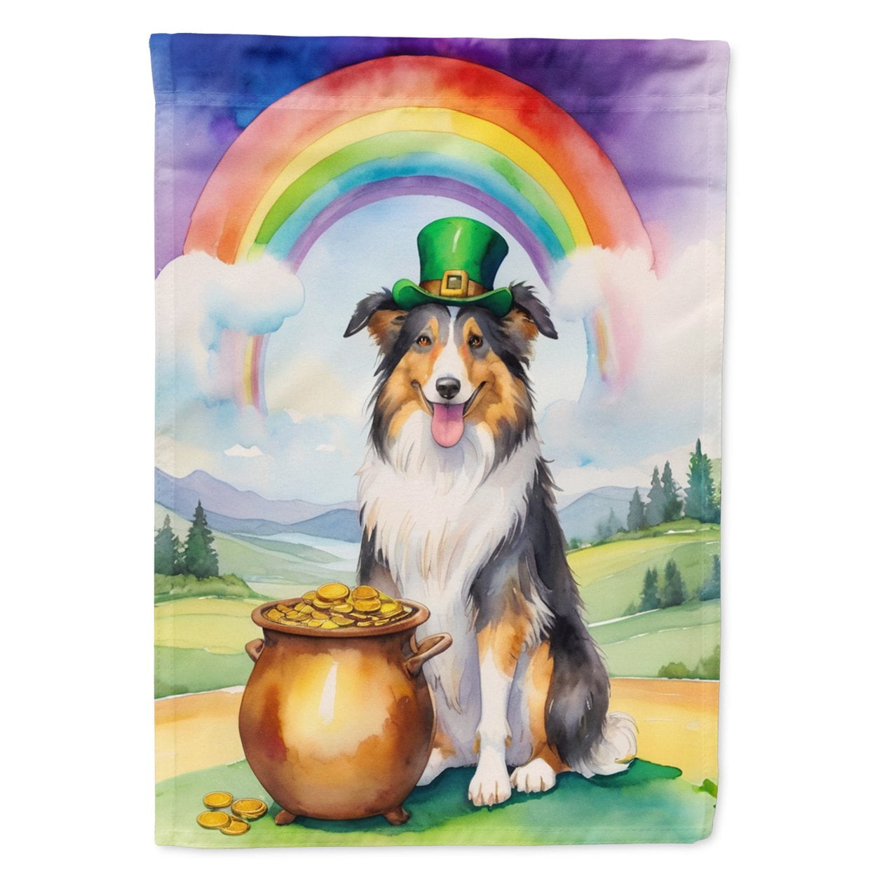Collie St Patrick's Day Garden Flag 11.25 in x 15.5 in
