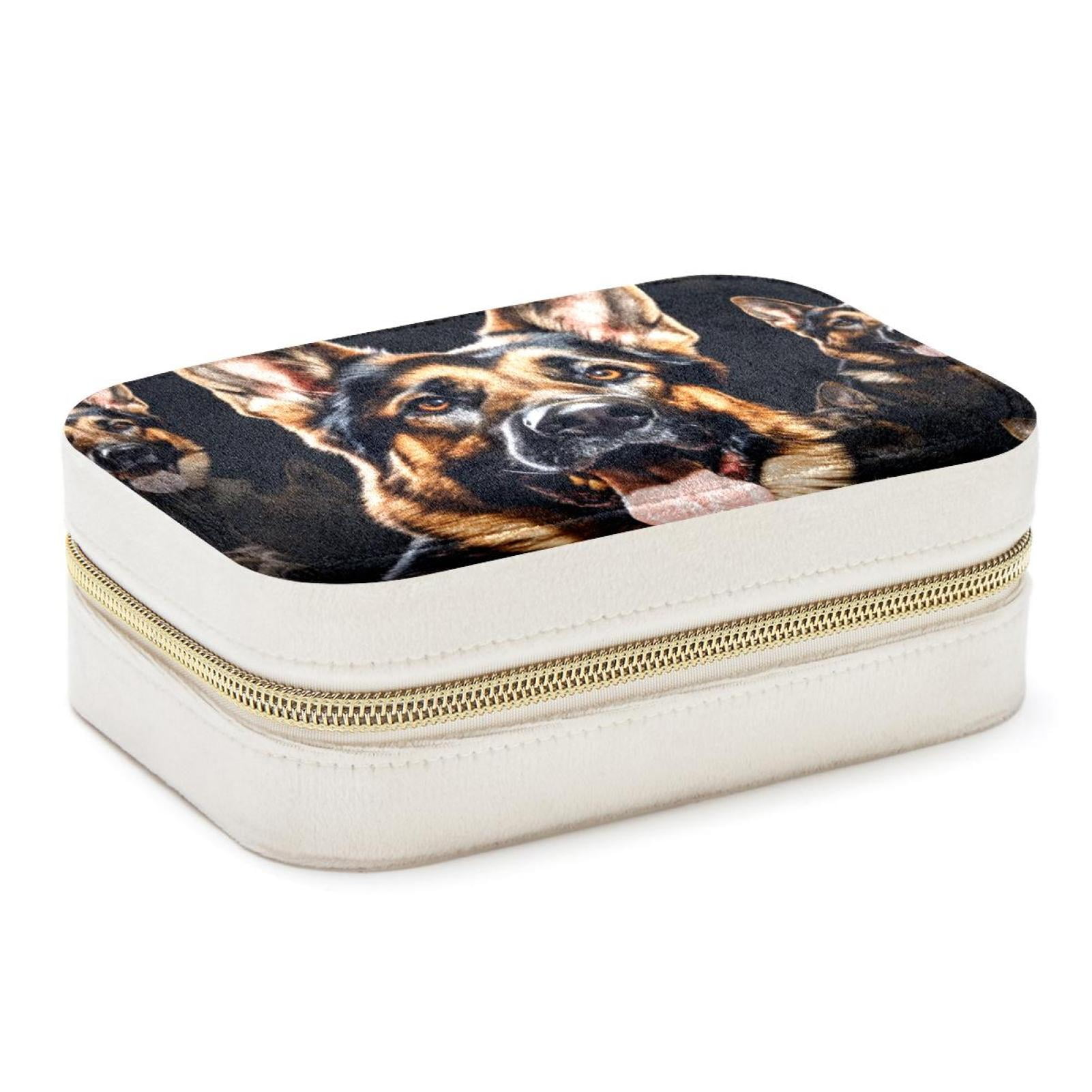 Collie Velvet Portable Decorative Box with Removable Compartment ...