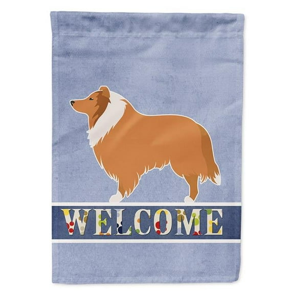 Collie Welcome Flag Canvas House Size