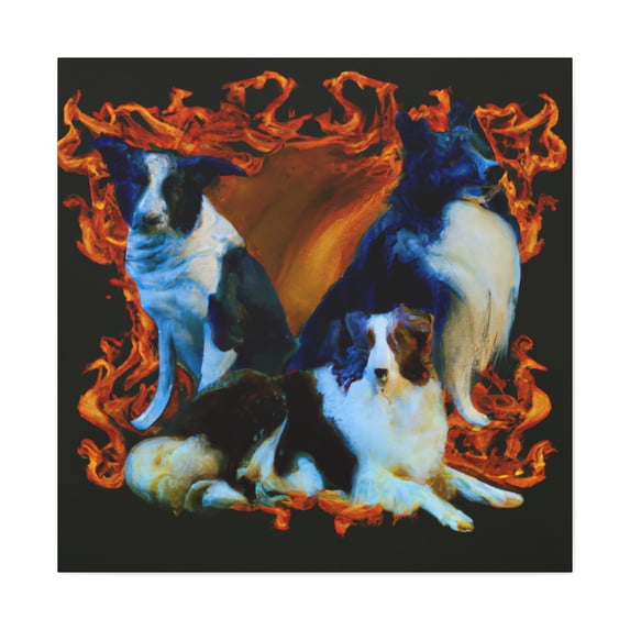 Collie in Rococo Style - Canvas