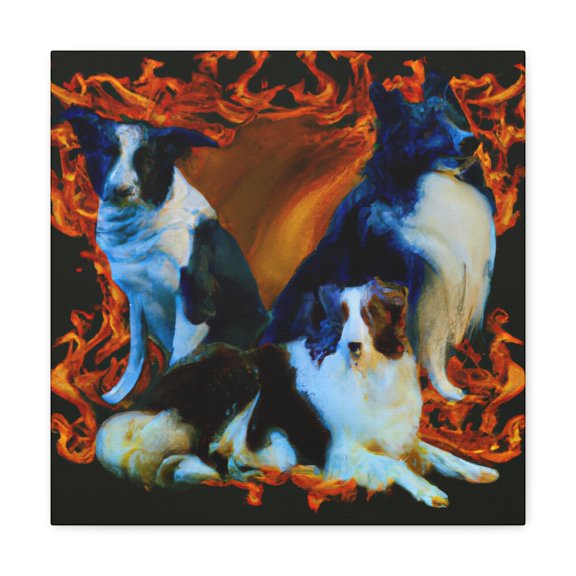 Collie in Rococo Style - Canvas