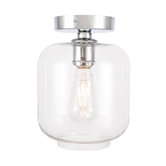 Collier 1 Light Chrome & Clear Glass Flush Mount