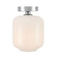 thumbnail image 1 of Collier 1 Light Chrome & Frosted White Glass Flush Mount, 1 of 1