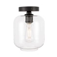 thumbnail image 1 of Collier 1 light Black and Clear glass Flush mount, 1 of 14