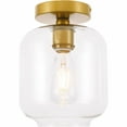 thumbnail image 1 of Collier 1 light Brass and Clear glass Flush mount, 1 of 7